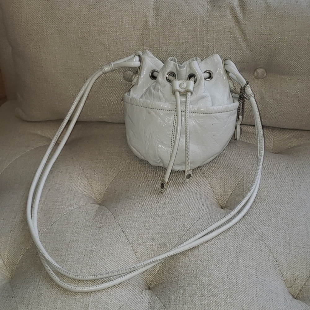 Olivia Harris White Leather Bucket